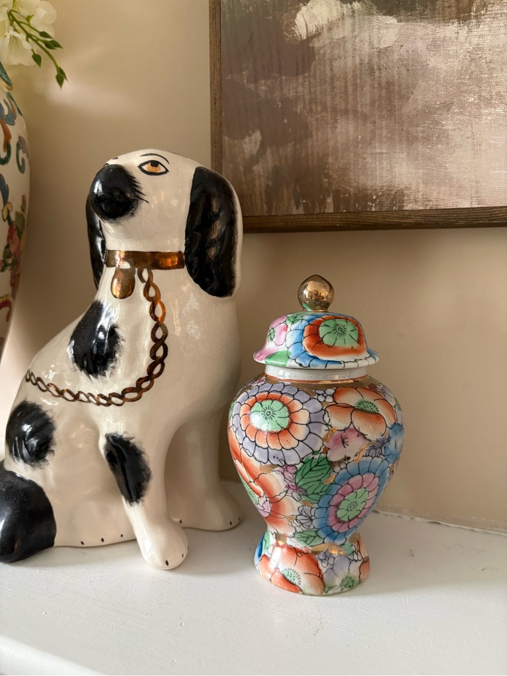 Hand-Painted Chinoiserie Ginger Jar